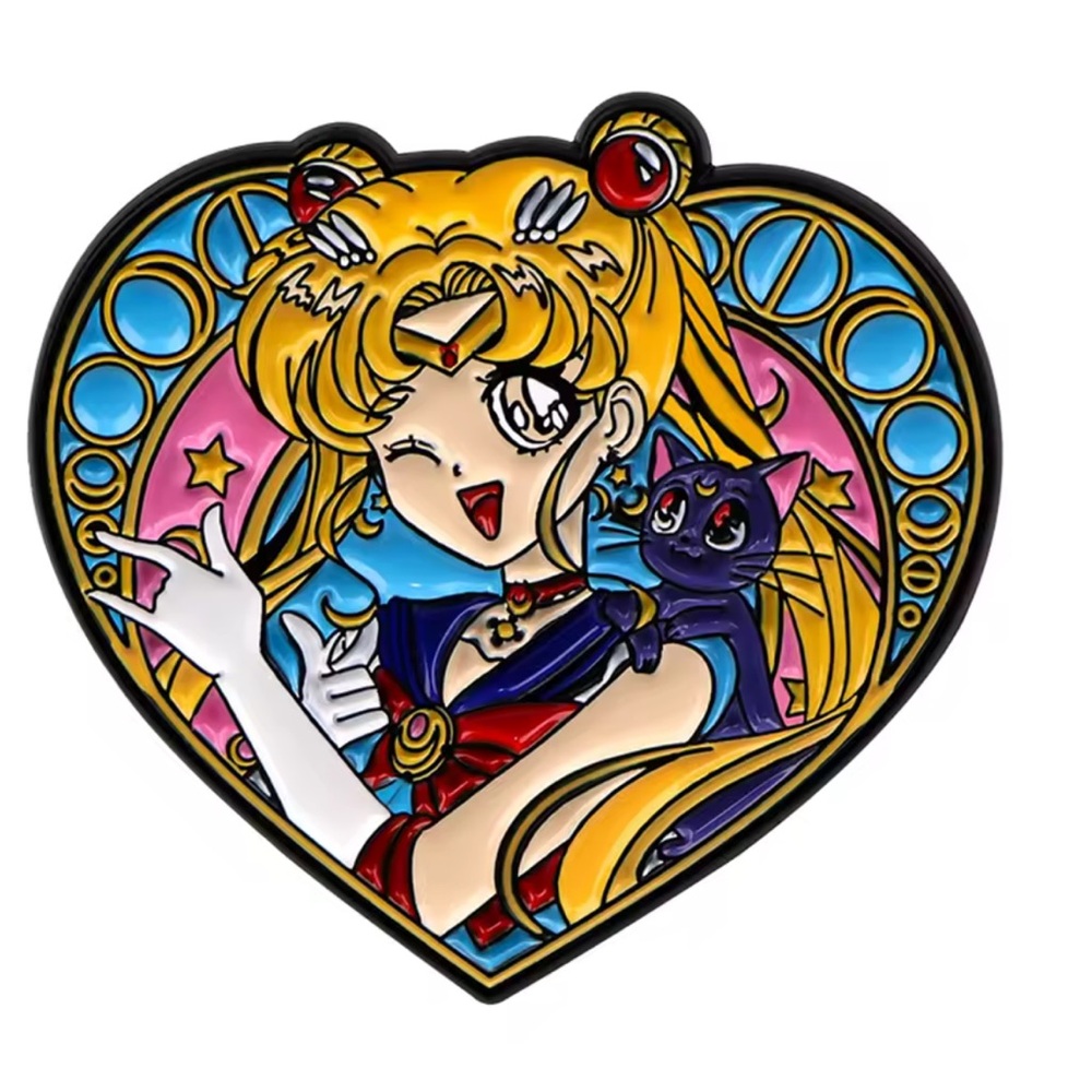 Sailor Moon Manga Series 1992, Enamel Pin, Sailor Moon Character & Luna